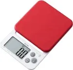 Tanita KJ-212 RD Cooking Scale with Removable and Washable Silicone Cover, Measures Up to 4.4 lbs (0.1 g) Units, Includes Hook Hole, Convenient Storage, Digital Scale, Red