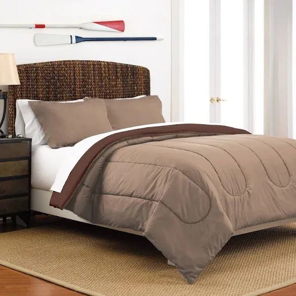 Martex Reversible Comforter Set Full/Queen / Khaki/Chocolate