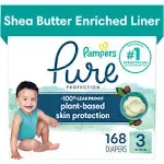 Pampers Pure Protection Diapers - Size 3, One Month Supply (168 Count), Hypoallergenic Premium Disposable Baby Diapers