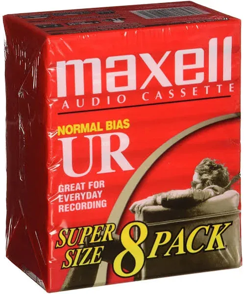 Maxell UR-60 Blank Audio Cassette Tape 8-Pack