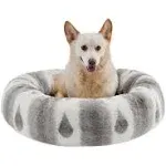 Best Friends by Sheri The Original Calming Donut Dog and Cat Bed in Lux Fur Gray, Medium 30"x30"