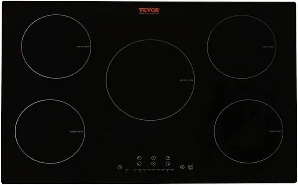 5-Burner Induction Cooktop 30 Inch with Child Safety Lock - Clean &amp; Stylish