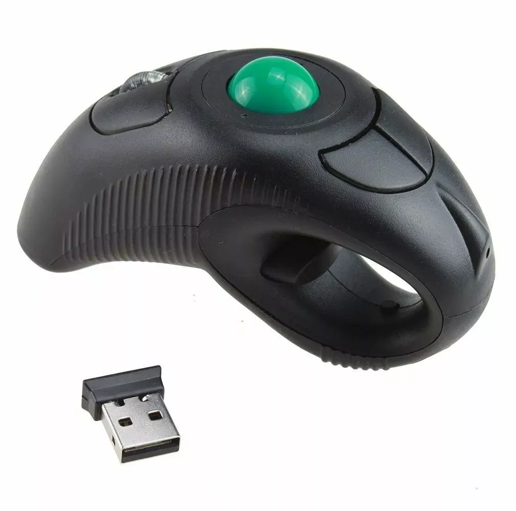 USB Wireless PC Laptop Finger HandHeld Trackball Mouse Mice