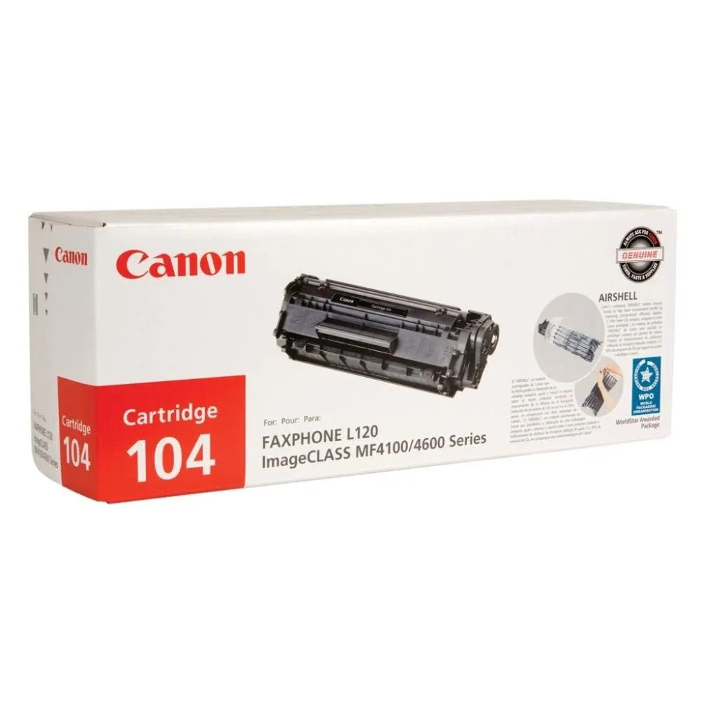 Canon 104 0263B001AA L90 L120 D420 D480 4100 4120 4150 4270 4350 4370 4690 Toner Cartridge (Black) in Retail Packaging