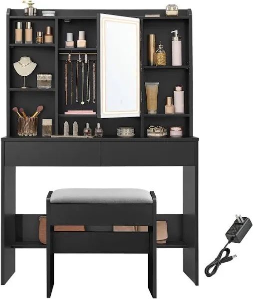 VASAGLE Vanity Desk with Power Outlets