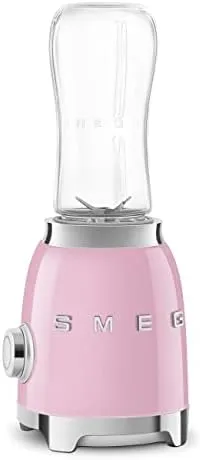 SMEG 50's Retro Style Personal Blender with Backlit Knob and Two 600 ML BPA Free bottles PBF01PKUS Pink