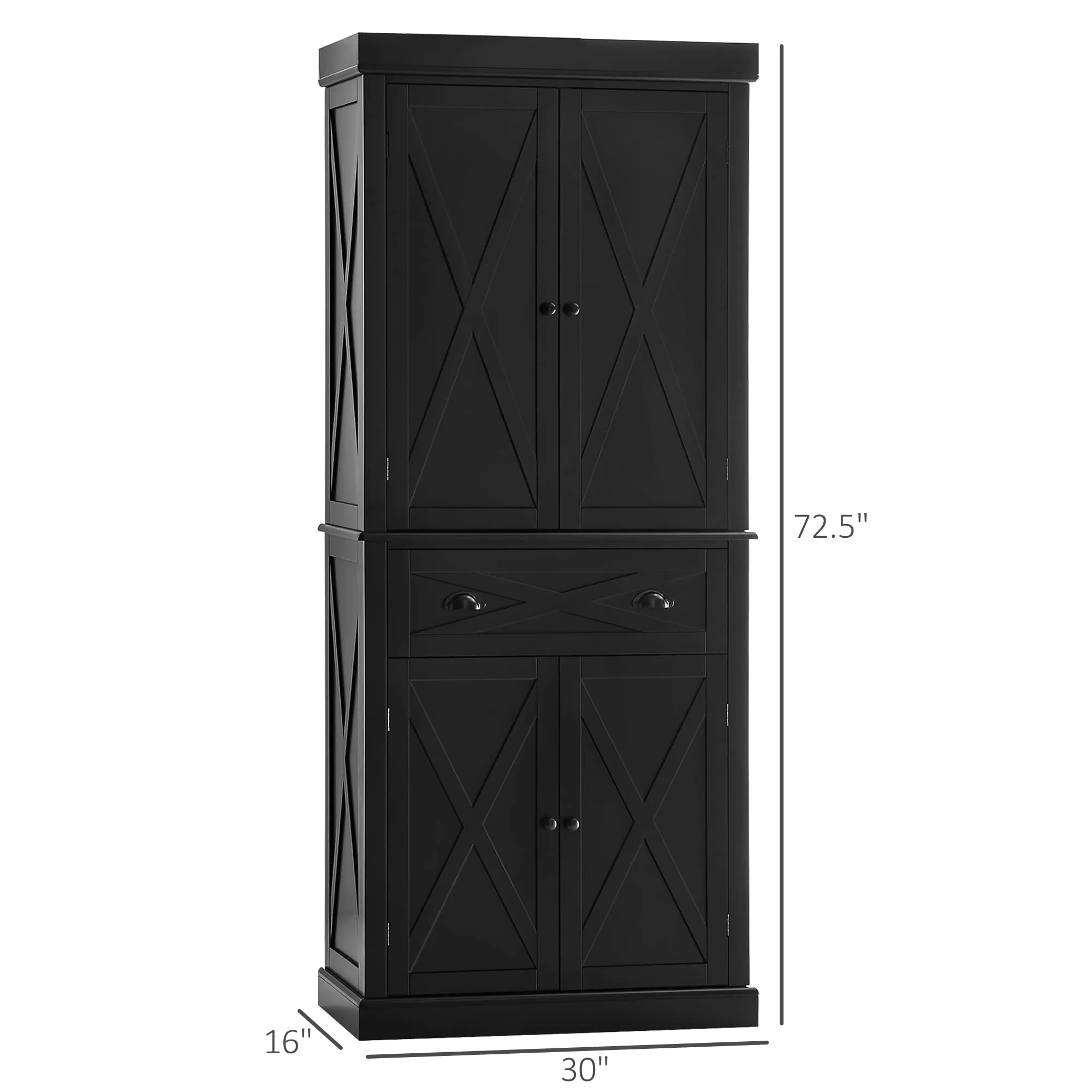 HOMCOM Kitchen Pantry Freestanding Buffet Cabinet with 4 Doors