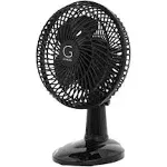 Avalon 6 inch Clip-On Fan with Attachable Table-Top Base, Black