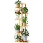 Bamboo Plant Stand Rack - Indoor &amp; Outdoor Plant Stand 6 Tier 7 Potted Multiple 