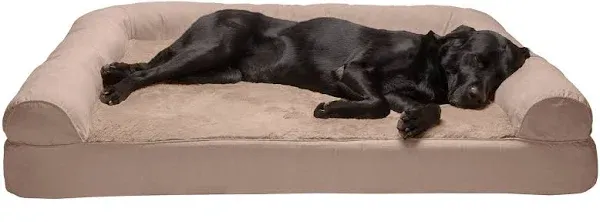 Furhaven Plush & Suede Orthopedic Sofa Pet Bed - Almondine (Jumbo Plus)