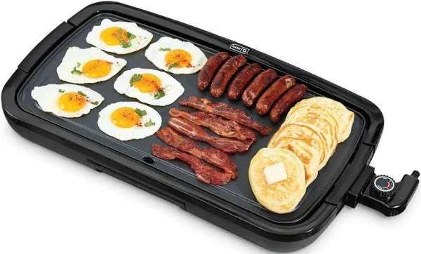 Dash Everyday Ceramic Nonstick Electric Griddle, 20&#034;x10.5&#034; Cook Surface, White