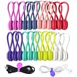 Motiloo Reusable Twist Ties with Strong Magnet for Bundling and Organizing Cables,headphone Cables,USB Charging Cords,Hanging & Holding