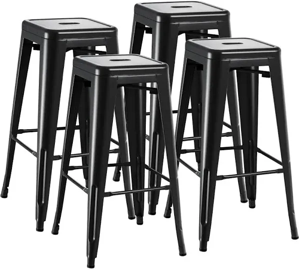 Furmax 30 Inches Metal Bar Stools (Set of 4)