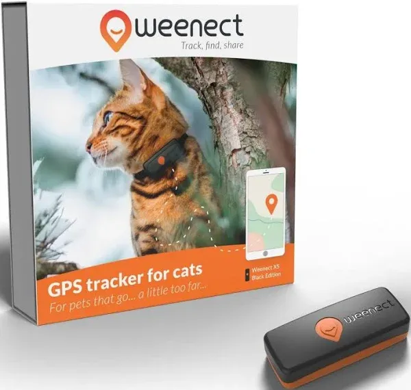 Weenect Cat XS New GPS Tracker for Cats Real-time Mini GPS Tracker for Cats