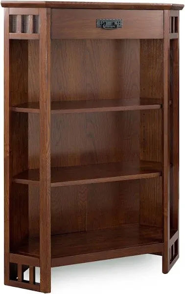 Leick Home Mission Oak 3 Shelf Corner Bookcase