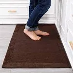 LUFEIJIASHI Small Kitchen Rugs and Mats Non Skid Washable Kitchen Runner Rug Absorbent Farmhouse Style Kitchen Floor Mats for in Front of Sink (Dark