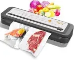 MEGAWISE Vacuum Sealer Machine, Portable Strong Suction Power Food Sealer, Bags and Cutter Included with External Vacuum Function, Freshness Saver