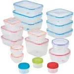 Lock & Lock Easy Essentials Color Mates Assorted Food Storage Container Set, 36-Piece