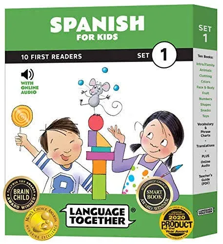 Language Together Spanish for Kids Set 1: 10 First Reader Books with Online Audio