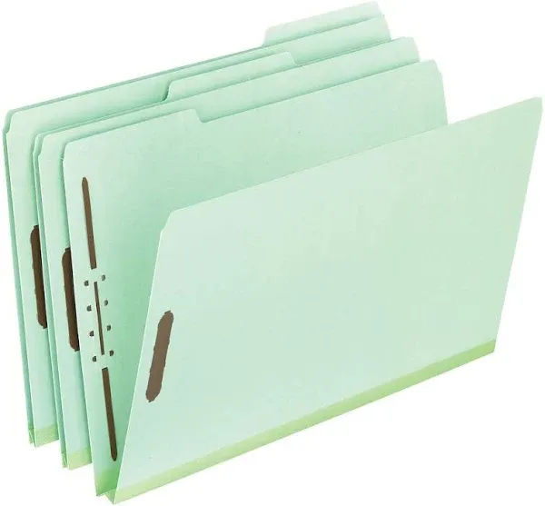 Pendaflex Recycled File Folder 1/3-Cut Tab Assorted Legal Size Light Green