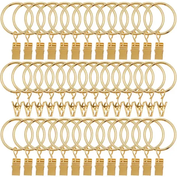 AMZSEVEN 40 Pack Curtain Rings with Clips Drapery Clips with Rings Drapes Rings 1.26