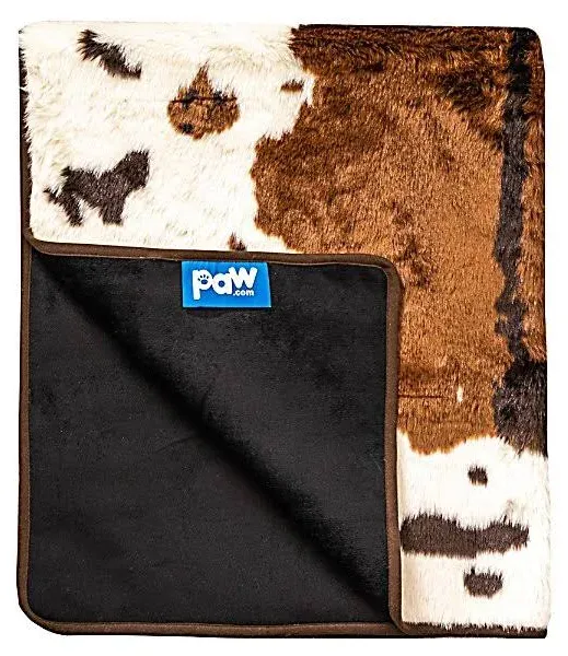 NEW Paw Pup Protector Waterproof Throw Blanket Faux Cowhide 6o&#034; x 50&#034; TAD1327