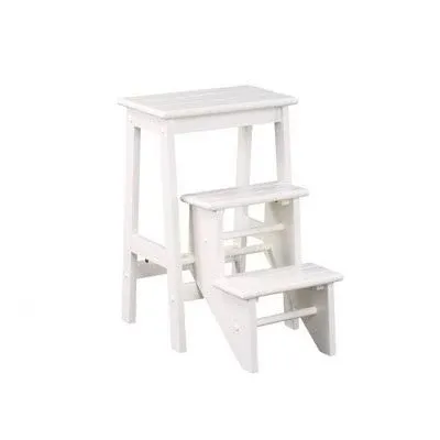 Boraam Industries Step Stool Cream 24-in H Counter height Folding Wood Backless Bar Stool