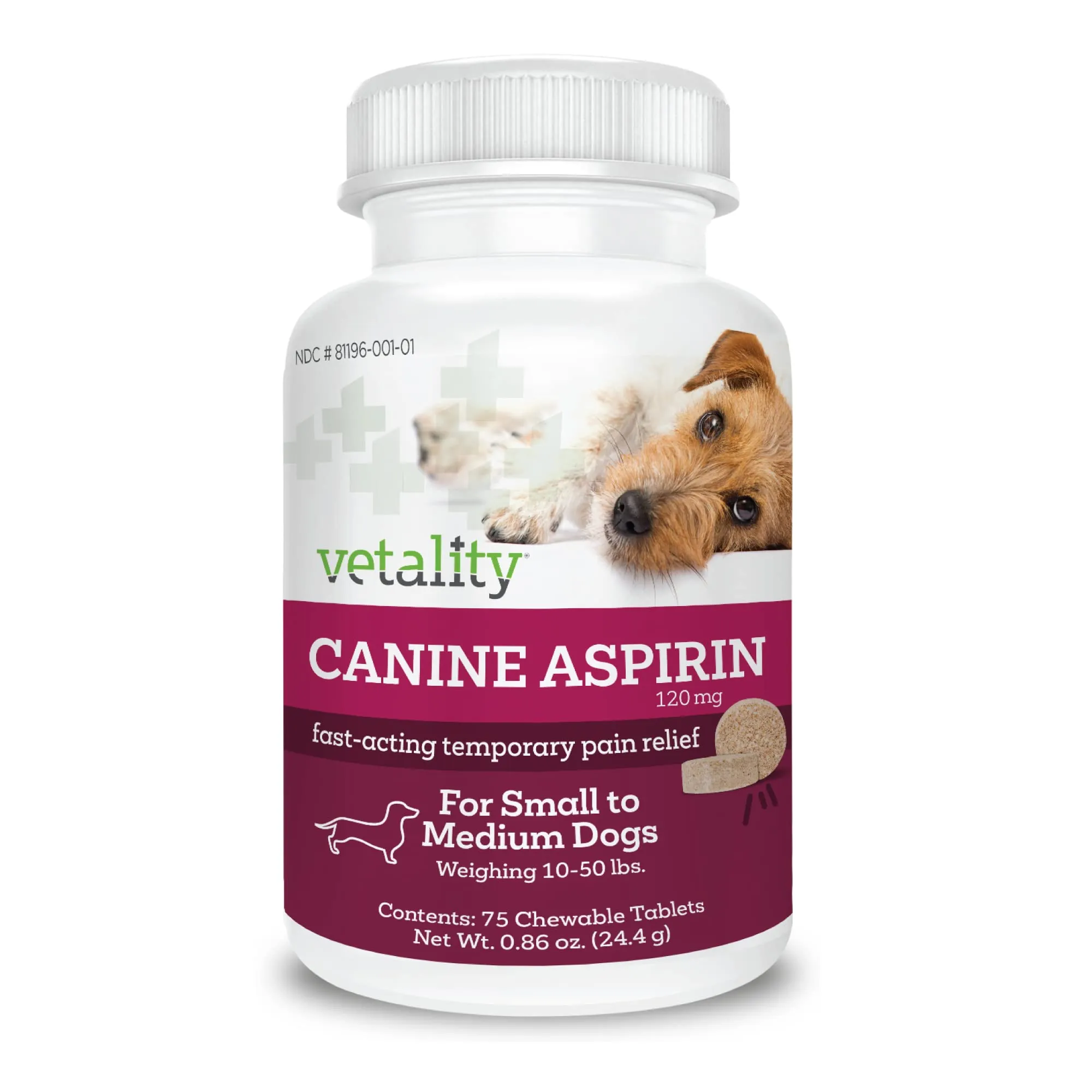 Vetality Canine Aspirin Chewable Tablets