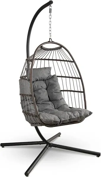 SereneLife Hanging Egg Chair with Stand - Up to 550 lbs of Capacity