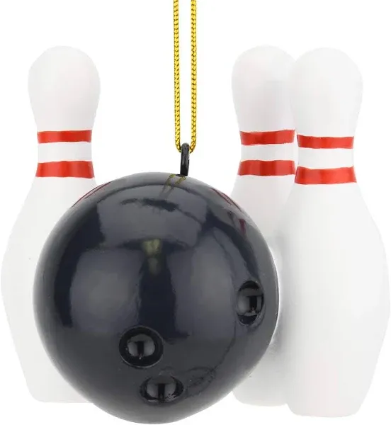 Bowling Ball and Pins Christmas Ornaments