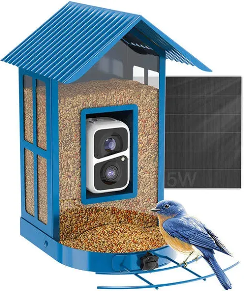 Bird Feeder with Camera Wireless Outdoor,Video Bird Feeder Camera with AI Ide...