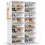 HOMICKER Shoe Rack Organizer, 32 Pair Shoe Storage Cabinet with Door Expandable, Bedroom