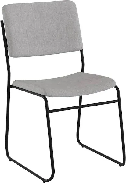 Sled Base Stacking Chair, 500 lb. Capacity, Gray Fabric, Commercial Grade