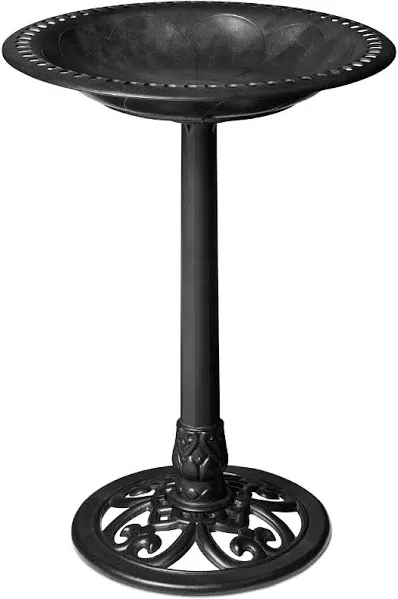 Best Choice Products Outdoor Rustic Pedestal Bird Bath Accent for Garden