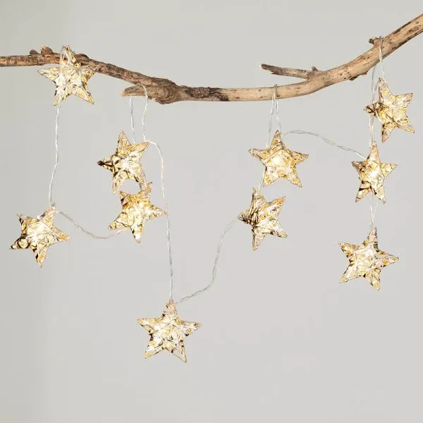 Sullivans 6 ft. Gold Lighted Star Garland