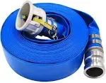 2 x 50 Blue PVC Backwash Hose with Camlock C and E Fittings Heavy Duty Discharge Hose Durable Reinforced Pool Drain Hose Fo