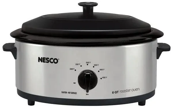 Nesco 6 Qt. Ivory Roaster With Porcelain Cookwell, White