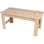 Outdoor Wood Backless Patio Garden Bench, 3 Ft, Natural