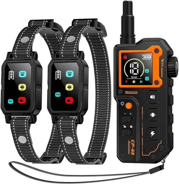 AI Dog Shock Collar 2 Dogs (10-120Lbs) - 3300FT Dog Training Collar with Remote, IPX7 Waterproof Collar with Beep, Vibration, Safe Shock for Large Medium Small Dogs, Keypad Lock and Flashing Light