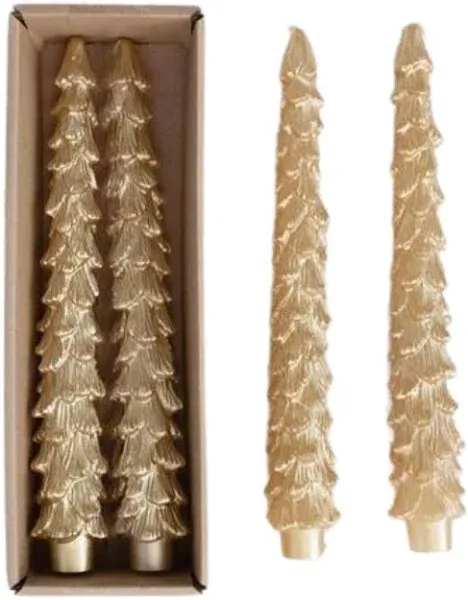 Marmalade Mercantile 10" Tree Shaped Unscented Taper Candles (Set of 2)