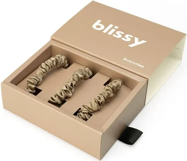 BLISSY 3-Pack Skinny Silk Scrunchies