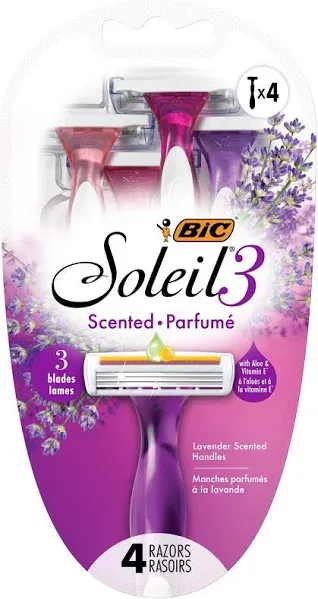 2x 4 Razors Bic Soleil Twilight Lavender Scented 3 Blades Pinks Purple