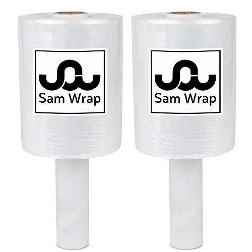 Sam Wrap R Stretch Wrap 5&#034; x 1000&#039; Roll With Handle, 80 Gauge Extra Thick Wrap 2