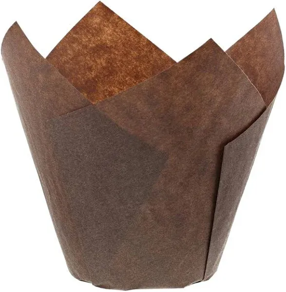 (200-Pk) Royal Tulip Style Baking Cups Small Brown RPTS-50B