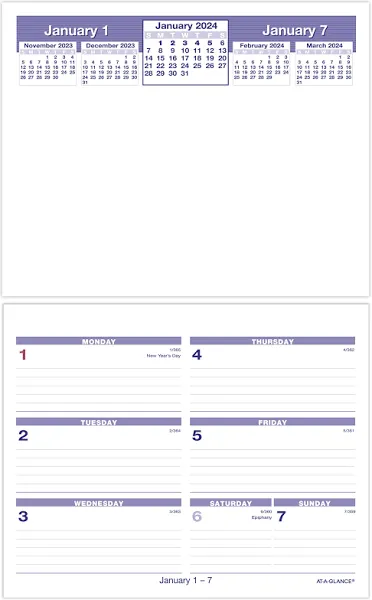 AT-A-GLANCE&#174; Flip-A-Week Desk Calendar Refill, 7 x 6, White Sheets, 12-Month (Jan to Dec): 2025 ;