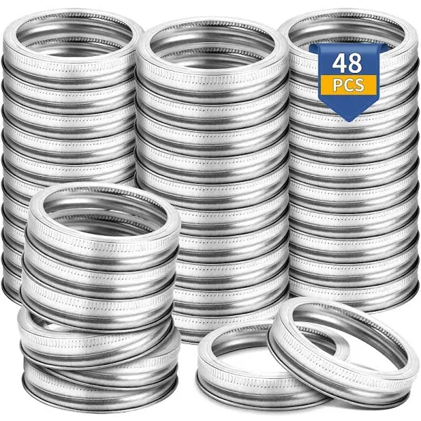 Yokudo 48 PCS Wide Mouth Canning Rings Wide Mouth Mason Jar Rings