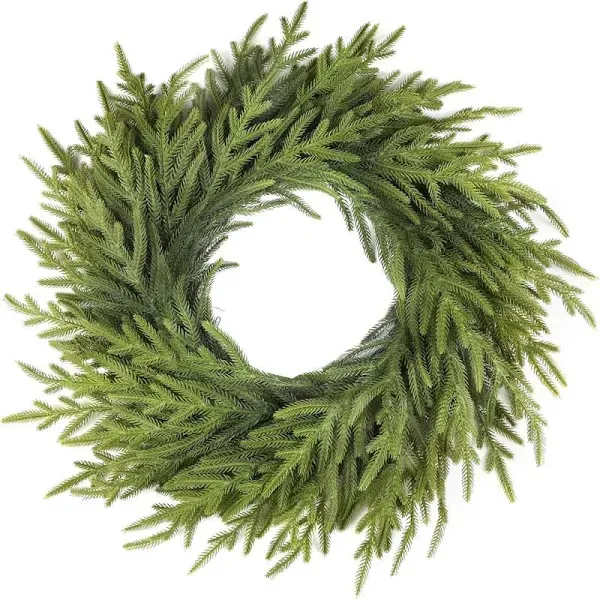 26 Inch Realistic Christmas Wreath, Soft Bendable Christmas Wreaths for Front Door,Winter Wreaths for Front Door, Outdoor Christmas Wreath for Wall Windows,Christmas Thanksgiving Decorations Indoor