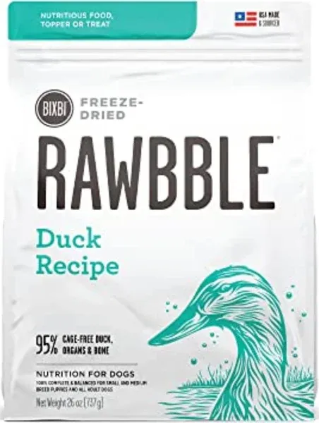 Bixbi rawbble dog freeze-dried duck  4.5 oz