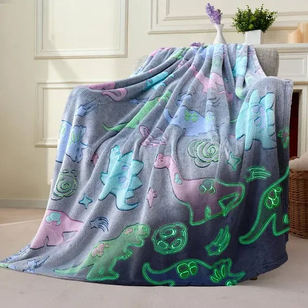 Joiedomi Glow in The Dark Dinosaur Throw Blanket