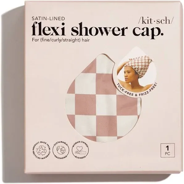 Kitsch Satin Lined Flexi Shower Cap